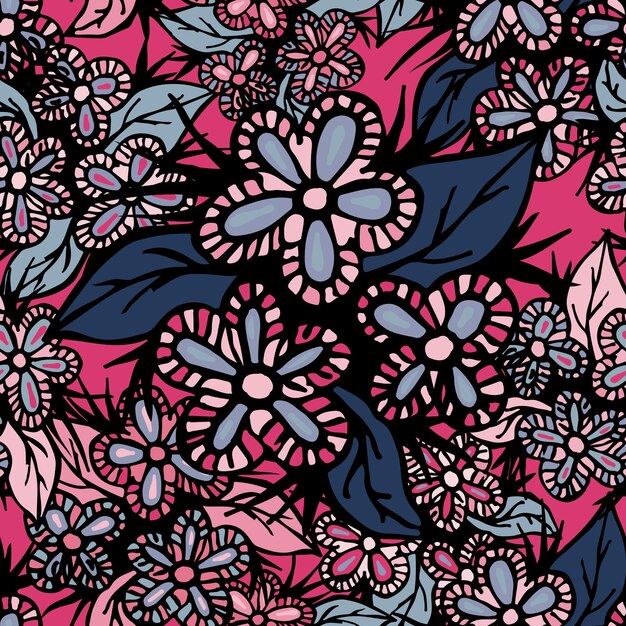 Vector boho style hand drawn seamless pattern