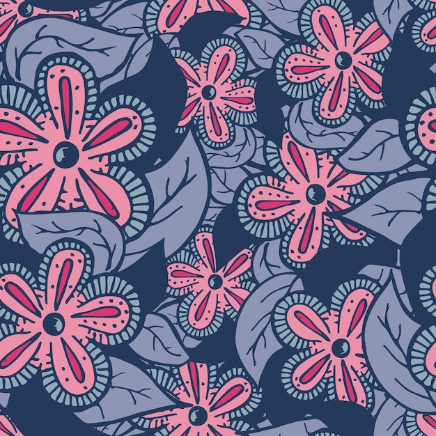 Vector boho style hand drawn seamless pattern