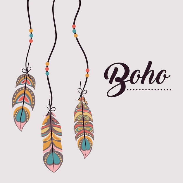 boho 스타일 격리 아이콘 디자인