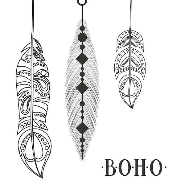 Boho 스타일 격리 아이콘 디자인