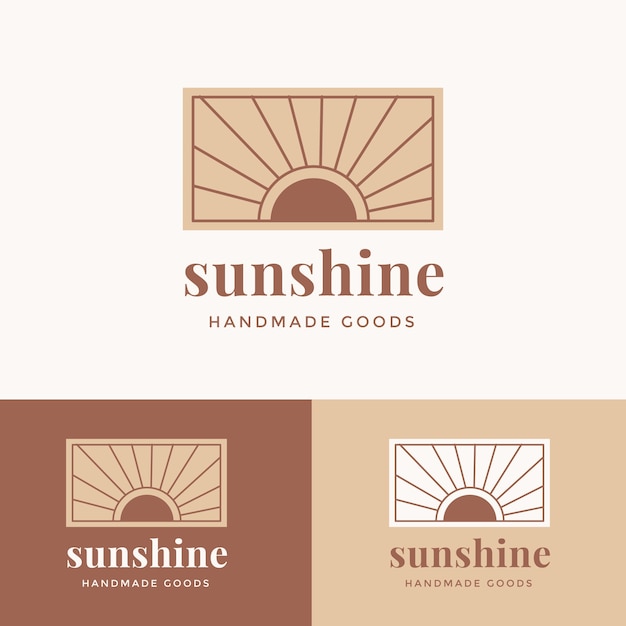 Vector boho sun logo design