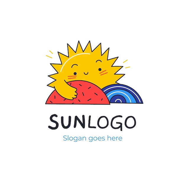 Vector boho sun logo design