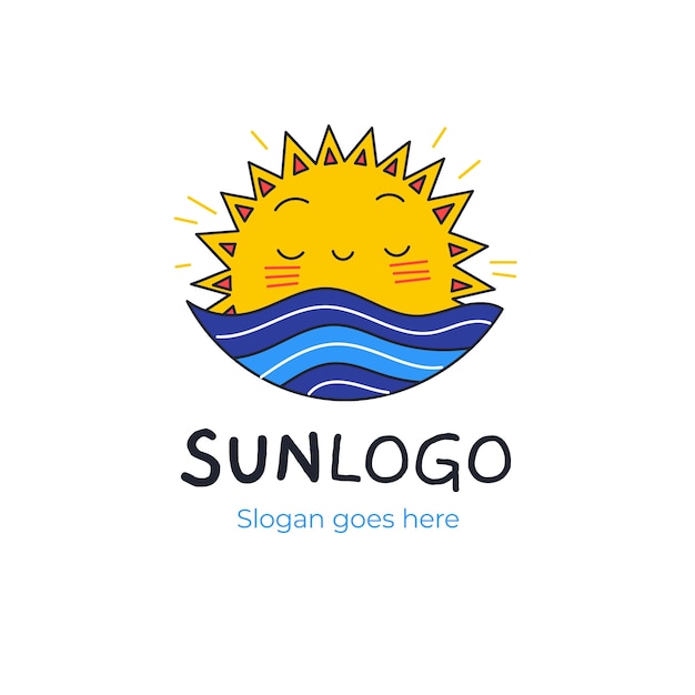 Vector boho sun logo design