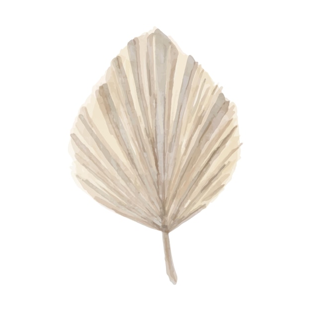 Boho watercolor leaf