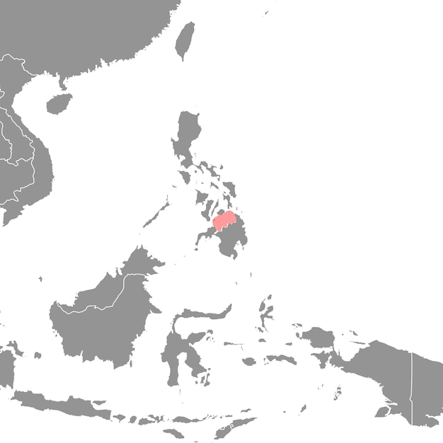 ボホール海世界地図 ベクトル図