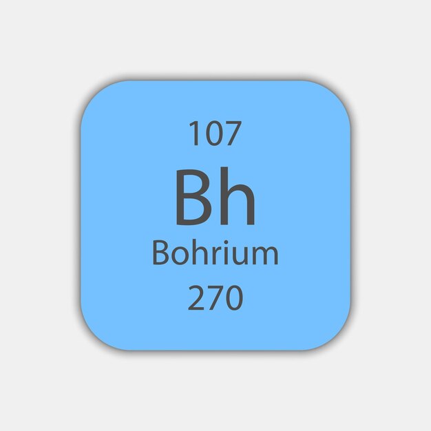 Bohrium symbol Chemical element of the periodic table Vector illustration