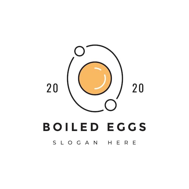 boiled egg cut organic logo design vector