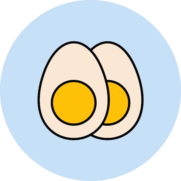 ベクトル 煮た卵の平らなイラスト