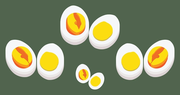 Vector boiled egg isometric vector