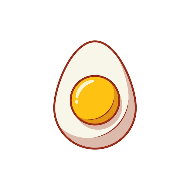 Boiled Egg Vector Illustration Cartoon Icon