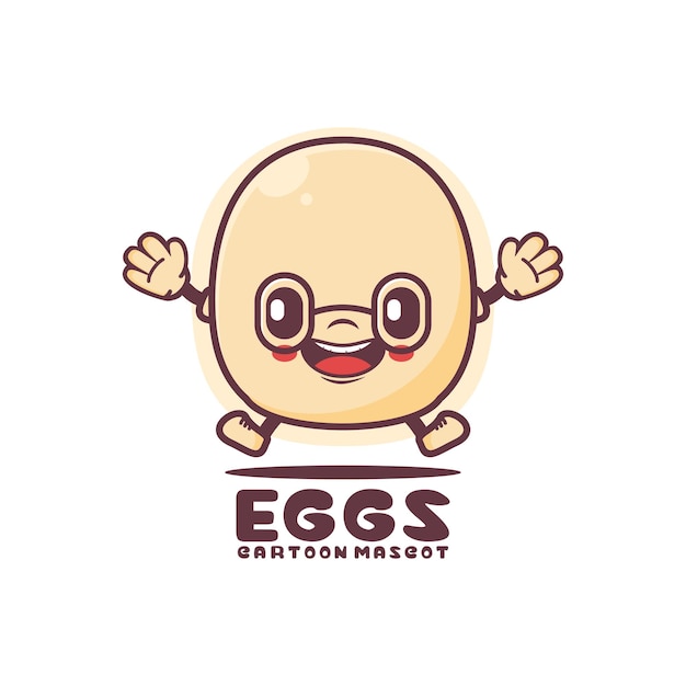 Boiled eggs cartoon mascot food vector illustration