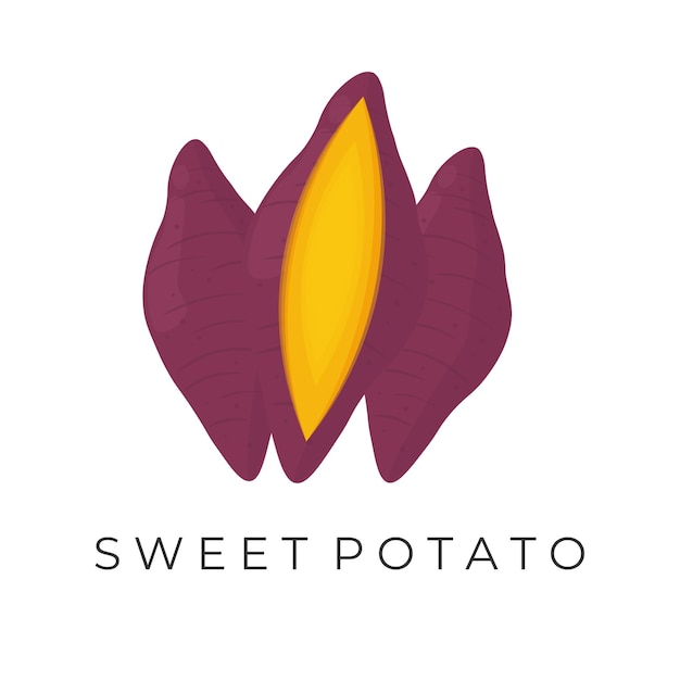 Boiled purple sweet potato illustration logo