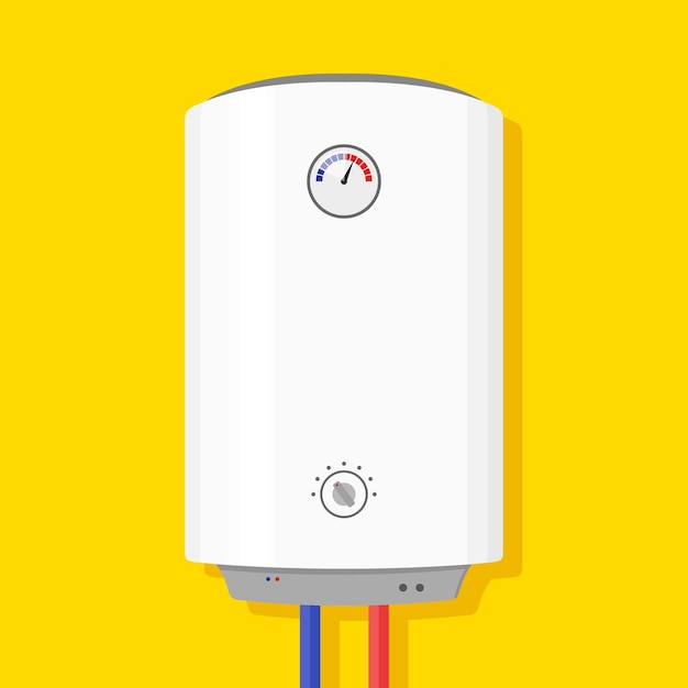 Boiler Icon in flat style isolated on yellow background wish shadow Vector Illustration