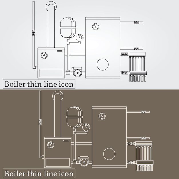 Disegno della linea sottile della caldaia