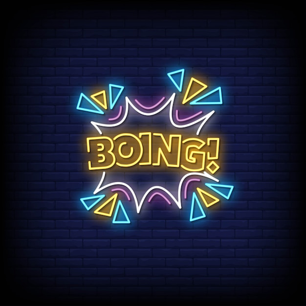 Boing neon signs style text