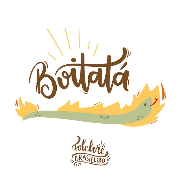 Boitat fantastic creature of brazilian folklore braziliaans-portugese handschriftkalligrafie