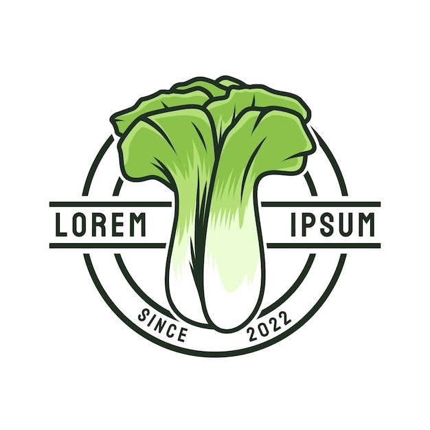 Bok choy vegetable logo template