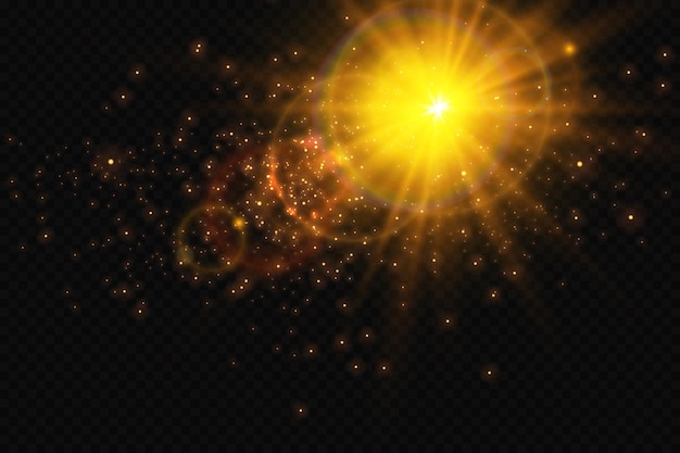 Bokeh background with sparkles Bright sun Light effect Bright particles