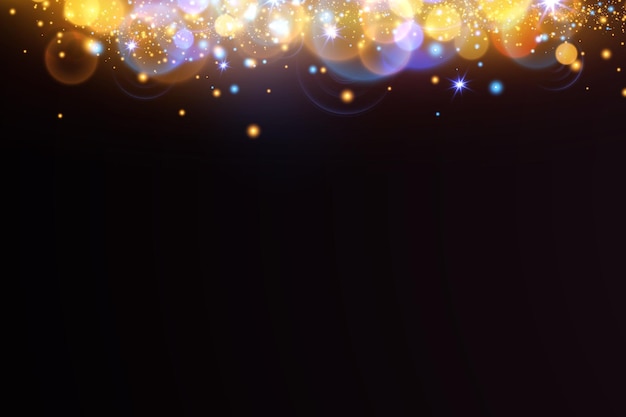 Vector bokeh background with sparkles