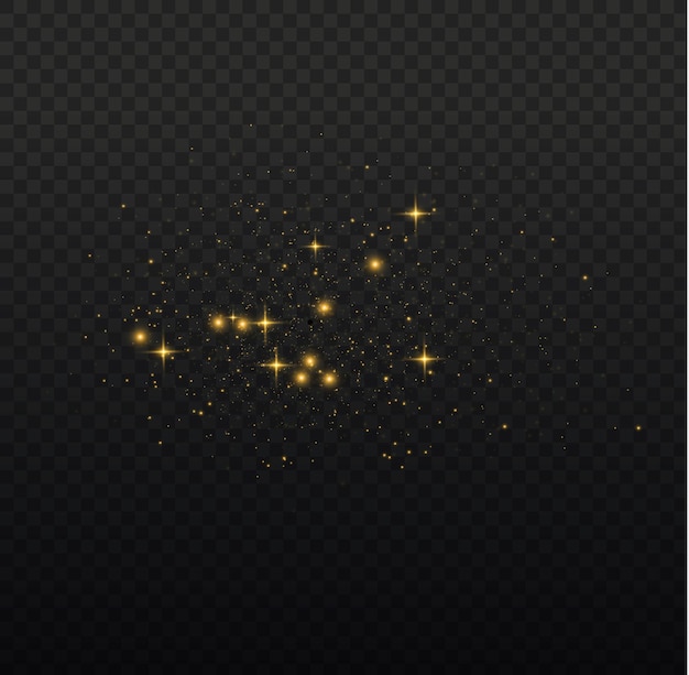 Bokeh effect yellow sparkle blur gold starry sparks star dust lens flare xmas golden light vector