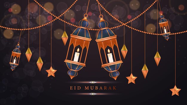 Vector bokeh light effect ramadan kareem background template