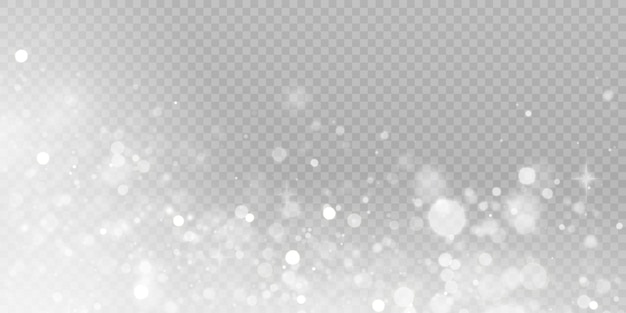 Боке световой эффект сияющих бликов на прозрачном фоне на рождество новый год дизайн блеск