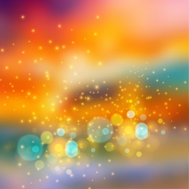 Bokeh lights effect on colorful gradient background Vector format