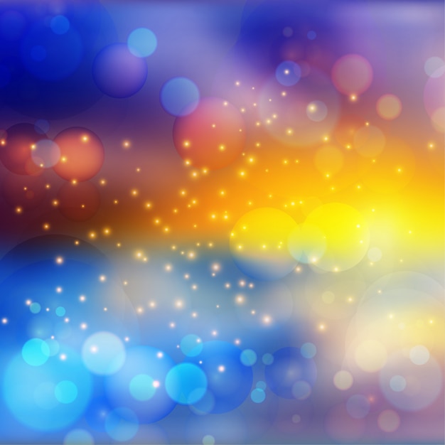 Vector bokeh lights effect on colorful gradient background