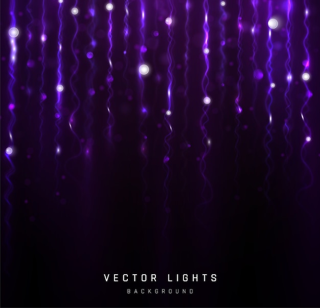 Vector bokeh lights, garland. blurred bokeh light. abstract defocused blinking stars and sparks.