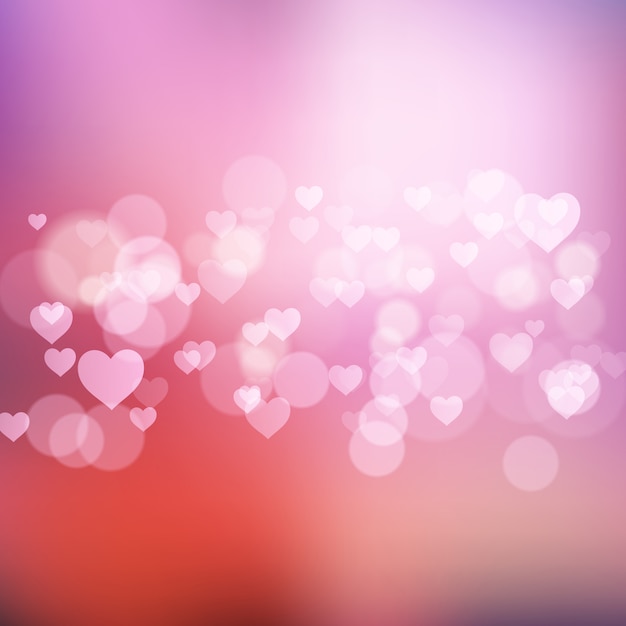 Bokeh lights and hearts background