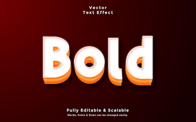 Bold 3d text effect editable text vector