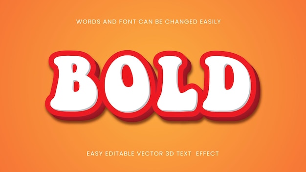 Bold 3d text effect eps style