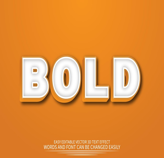 Vector bold 3d text effect full editable