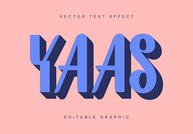 Vector bold 3d text effect mockup