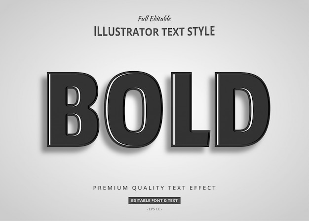 Bold 3d text style effect