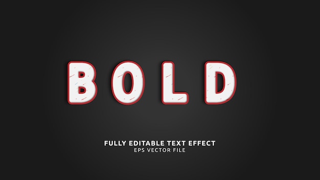 Вектор Редактируемый текстовый эффект bold 3d v2 text