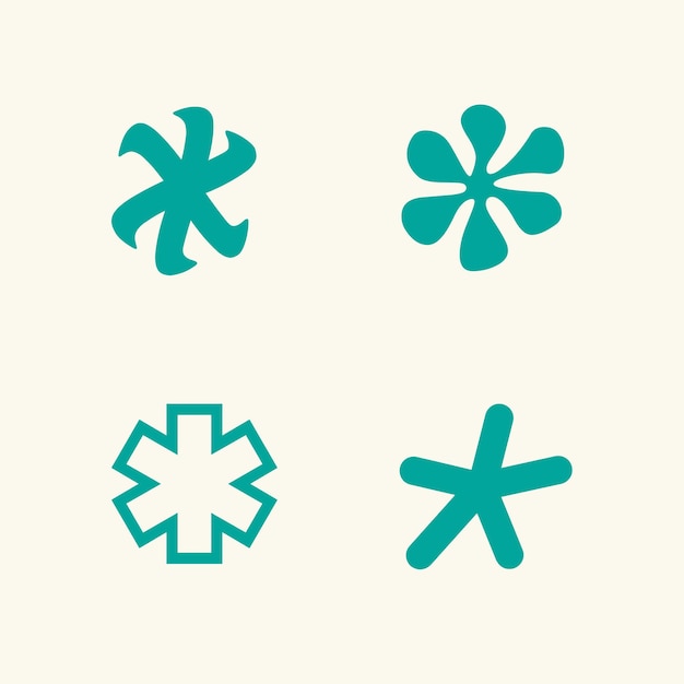 Bold Abstract Asterisk Logo Mark Moderne Icon Vol2