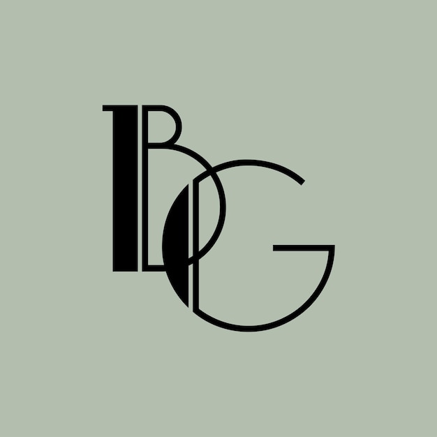 Bold Abstract BG Logo Mark Moderne Icon
