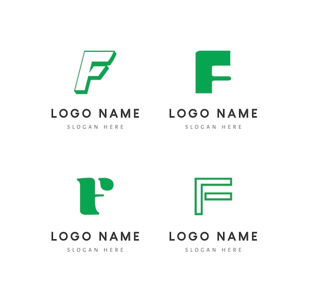 Bold Abstract Flat design F logo collectie Logo Mark Modern Icon