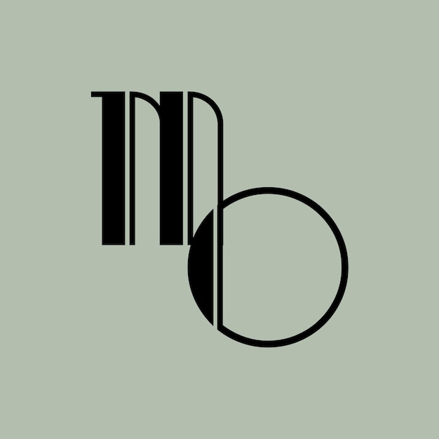 Bold Abstract MO Logo Mark Modern Icon