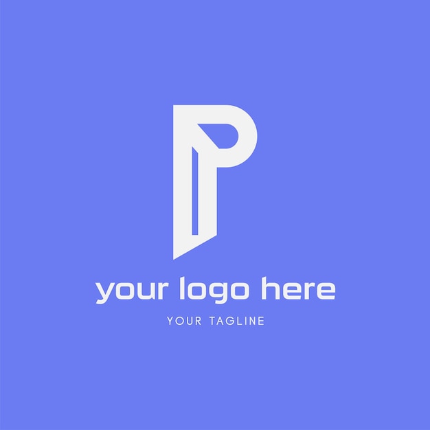 Толстый абстракт P Логотип Марк Современная икона