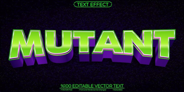 Bold Alien Mutant Editable and Scalable Template Vector Text Effect