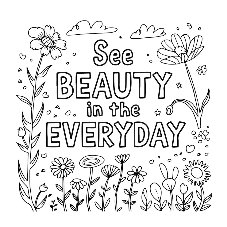 Vector bold and easy selfempowerment kleurbladen voor meisjes inspirerende citaten over een positieve denkwijze