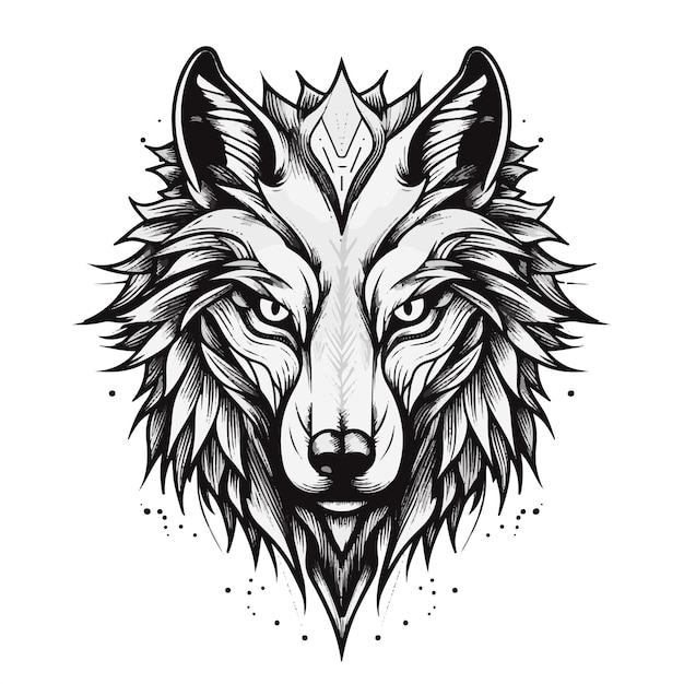 Вектор Смелая и величественная векторная иллюстрация головы волка