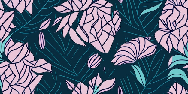 Bold and Beautiful Vector Illustration of Pink Roses Pattern for Striking Visuals