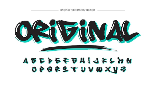 Vector bold black marker graffiti typography