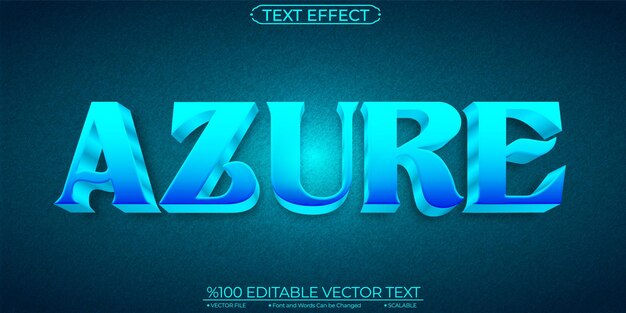 Bold Blue Azure Editable and Scalable Vector Text Effect