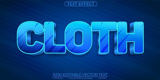 Vector bold blue cloth editable and scalable vector text effect