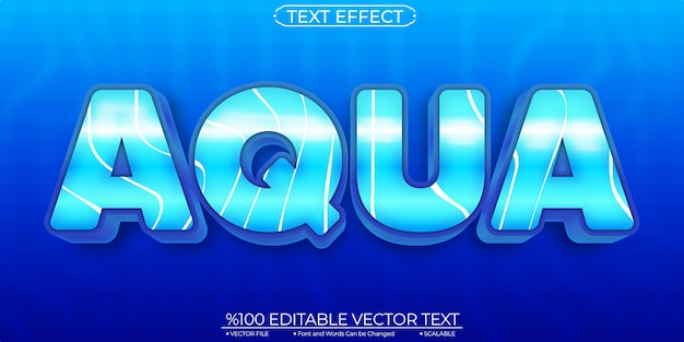 Bold Blue Shiny Aqua Editable and Scalable Vector Text Effect