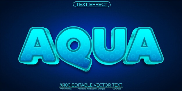 Vector bold blue soft aqua editable and scalable vector text effect